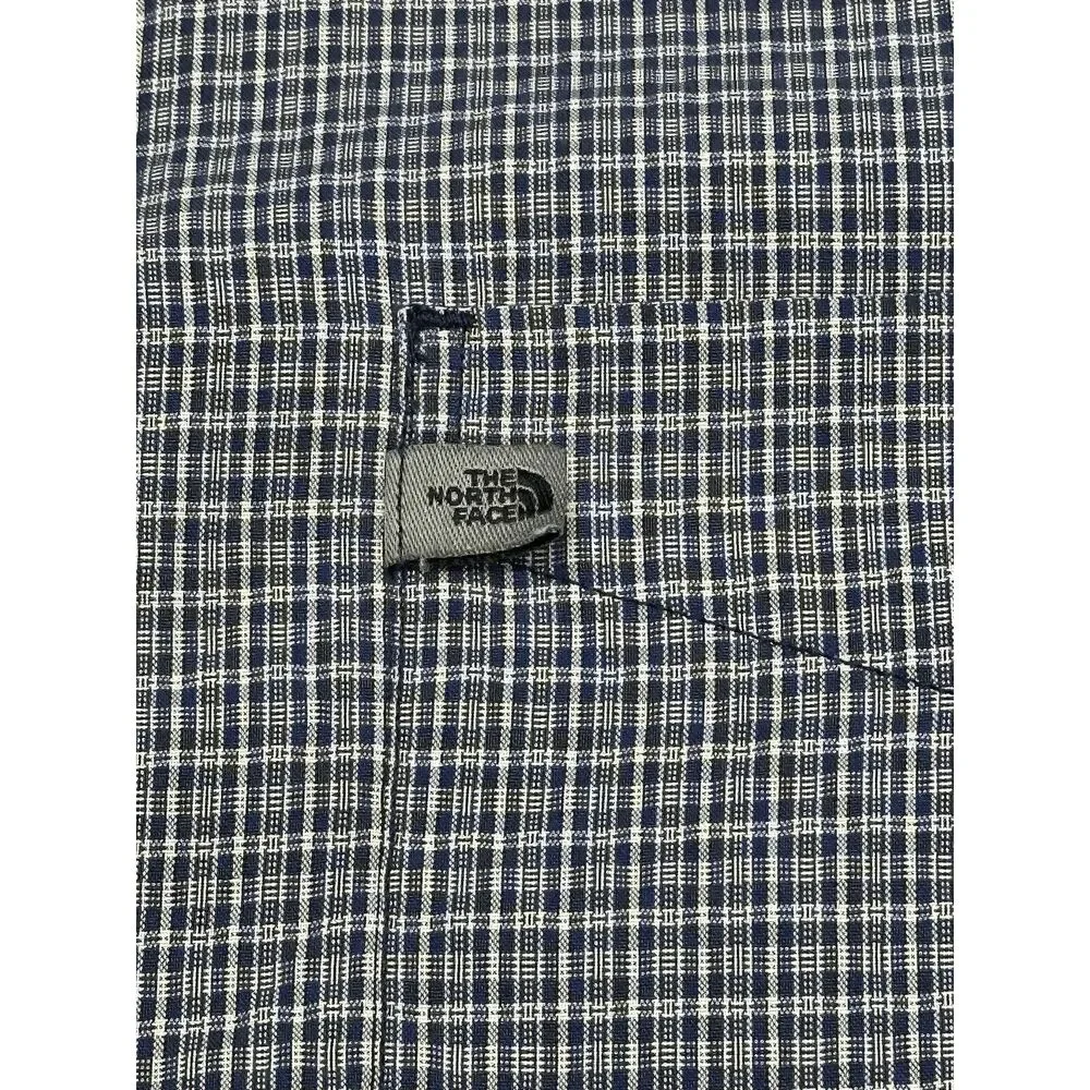 The North Face Button Down Blue Checkered Long Sleeve Outdoor Hiking Size Medium